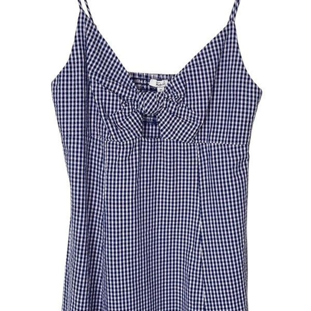 Rails Women's Maeve Dress Navy Lilac Gingham Organic Cotton Midi Dress Size Medi - Picture 4 of 12